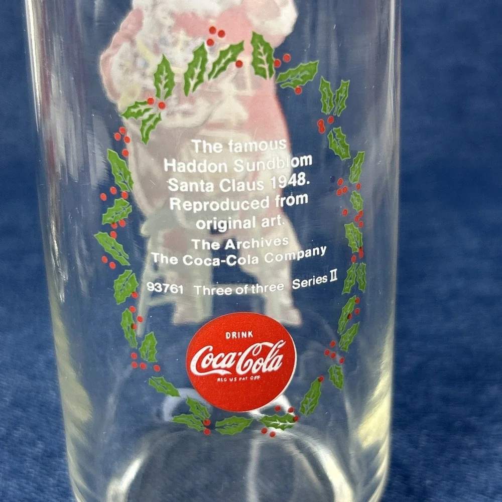 VTG Coca-Cola Haddon Sundblom Santa Claus Glasses Full Set Series II 93761